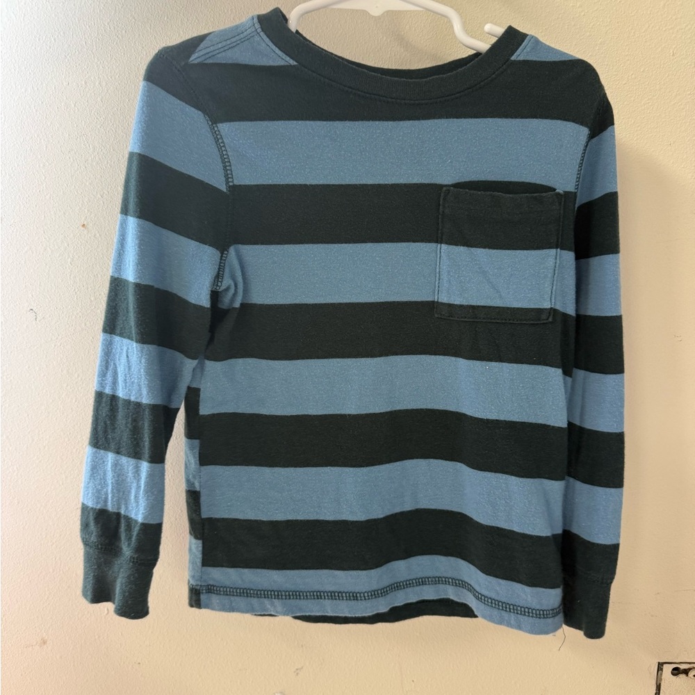 Old Navy Kids Long Sleeve Shirt - Blue and‎ Black Stripes